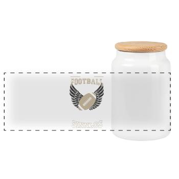 Football Leben sinnlos - Geschenk - Panorama Keksdose mit Holzdeckel - Weiß - Vorne