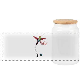 Bird nerd - Panoramic Cookie Jar with Wooden Lid - white - Front
