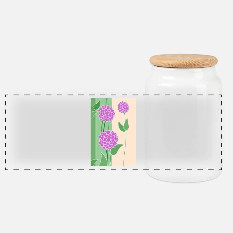 Blumen - Panorama Keksdose mit Holzdeckel - Weiß