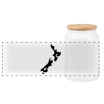 TATOUAGE l'image tribale de Nouvelle-Zélande - Boîte à biscuits avec couvercle en bois - blanc - Devant