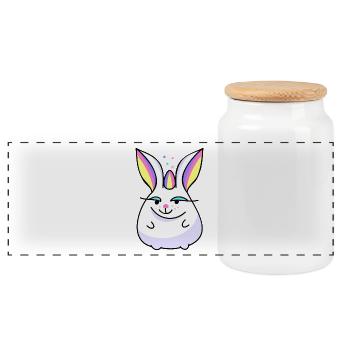 bunnycorn - Panoramic Cookie Jar with Wooden Lid - white - Front