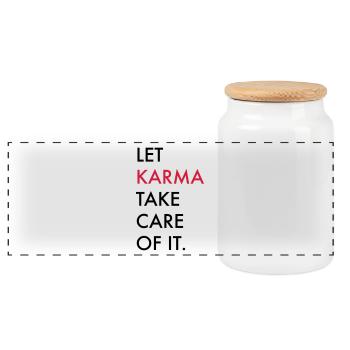 Karma - Panorama Keksdose mit Holzdeckel - Weiß - Vorne