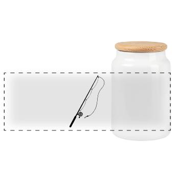 PÊCHE - Boîte à biscuits avec couvercle en bois - blanc - Devant