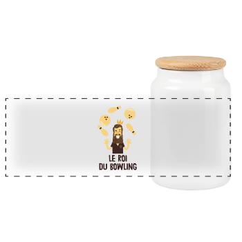 Le roi du bowling - Boîte à biscuits avec couvercle en bois - blanc - Devant