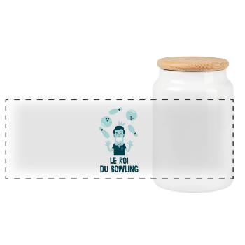 Le roi du bowling - Boîte à biscuits avec couvercle en bois - blanc - Devant