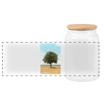 Tree, Environment, Nature - Panoramic Cookie Jar with Wooden Lid - white - Front