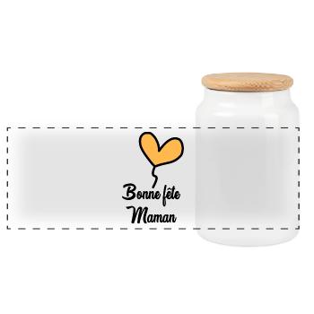 HAPPY MOTHER'S DAY - Panoramic Cookie Jar with Wooden Lid - white - Front