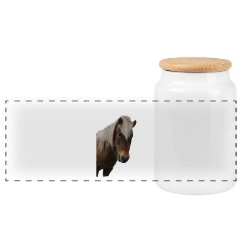 Chevaux T-shirt Cadeau Cavalier - Boîte à biscuits avec couvercle en bois - blanc - Devant