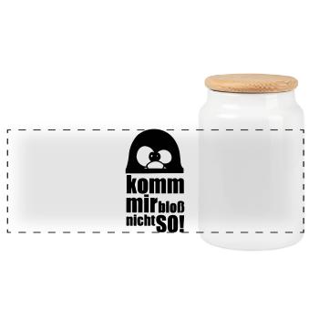 Pinguin Fun Spruch Geschenk Tier lustig - Panorama Keksdose mit Holzdeckel - Weiß - Vorne
