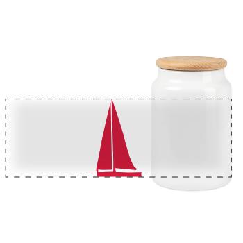 sailing - Panoramic Cookie Jar with Wooden Lid - white - Front