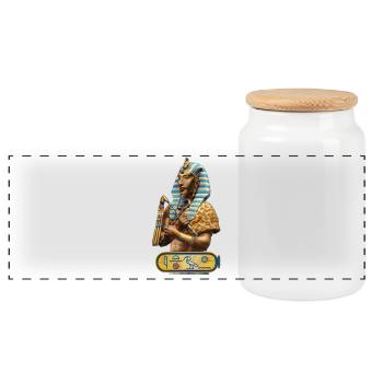 Akhenaton - Pharaon d'Egypte - Boîte à biscuits avec couvercle en bois - blanc - Devant