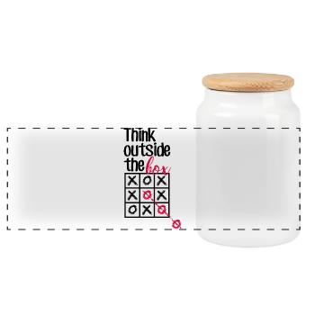 Pink Box Chain-Skript - Panorama Keksdose mit Holzdeckel - Weiß - Vorne