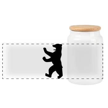 Bear of Berlin - Panoramic Cookie Jar with Wooden Lid - white - Front