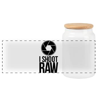 shoot raw - Panoramic Cookie Jar with Wooden Lid - white - Front