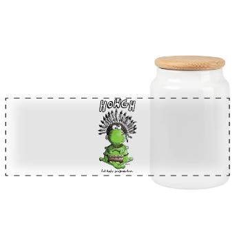 Indianer Frosch - Panorama Keksdose mit Holzdeckel - Weiß - Vorne