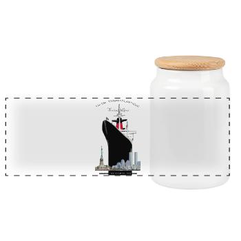 LINER FRANCE NEW YORK Louis RUNEMBERG © Adagp - Panoramic Cookie Jar with Wooden Lid - white - Front