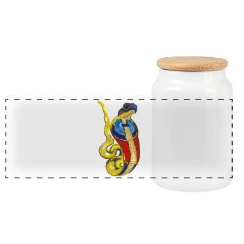 Cobra, divinité de l’Égypte ancienne - Boîte à biscuits avec couvercle en bois - blanc - Devant