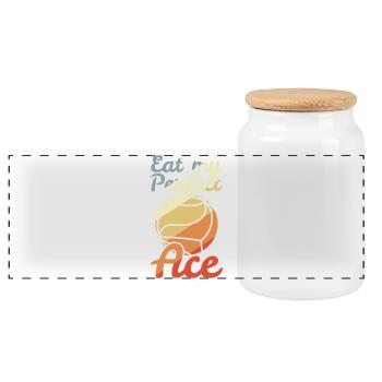 Blague de volleyball - Boîte à biscuits avec couvercle en bois - blanc - Devant