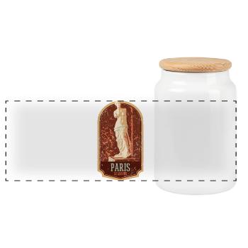 Badge retro, Paris France est ma ville natale - Boîte à biscuits avec couvercle en bois - blanc - Devant