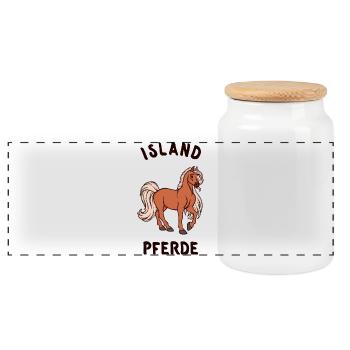 Chevaux disant Cheval Fou Cheval Aime les chevaux islandais - Boîte à biscuits avec couvercle en bois - blanc - Devant