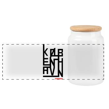 København Danmark Design moderne - Boîte à biscuits avec couvercle en bois - blanc - Devant