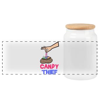 Candy Statement Dent sucrée Bonbons délicieux - Boîte à biscuits avec couvercle en bois - blanc - Devant