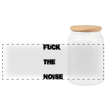 Fuck the noise - Panorama Keksdose mit Holzdeckel - Weiß - Vorne