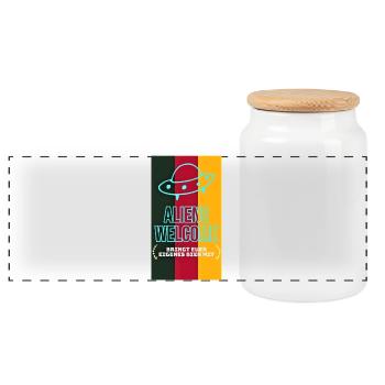 Außerirdischer Bierempfang Humor - Panorama Keksdose mit Holzdeckel - Weiß - Vorne