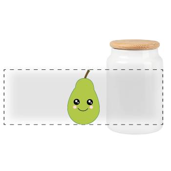 Poire Kawaii Fruits Kawaii Fruits Kawaii - Boîte à biscuits avec couvercle en bois - blanc - Devant