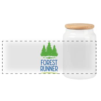 Forest Runner - Panoramic Cookie Jar with Wooden Lid - white - Front
