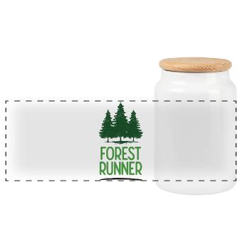 Forest Runner - Panoramic Cookie Jar with Wooden Lid - white - Front