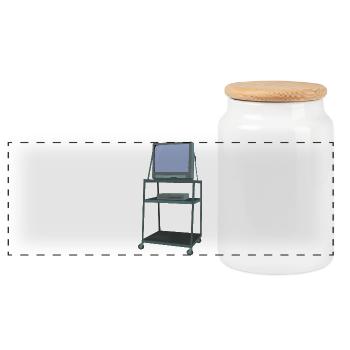 TV and VCR cart Classroom 80s 90s Funny School - Panoramic Cookie Jar with Wooden Lid - white - Front
