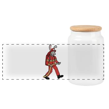 Feuerwehr Hase / Hasen Feuerwehrmann - Panorama Keksdose mit Holzdeckel - Weiß - Vorne