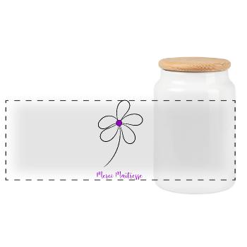 MAÎTRESSE. MERCI. MERCI MAÎTRESSE. FLEUR - Boîte à biscuits avec couvercle en bois - blanc - Devant