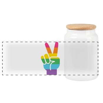 Mois de la fierté LGBT - LGBT Pride - Boîte à biscuits avec couvercle en bois - blanc - Devant