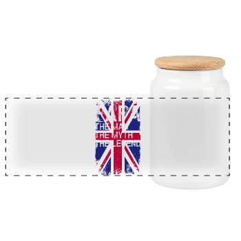 T-shirt Grunge Union Jack Text - Boîte à biscuits avec couvercle en bois - blanc - Devant