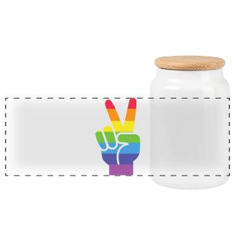 Pride Month LGBT - Victory! - Panoramic Cookie Jar with Wooden Lid - white - Front