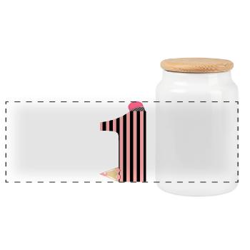NUMBER 1 - NUMBER ONE CRAYONS - Panoramic Cookie Jar with Wooden Lid - white - Front