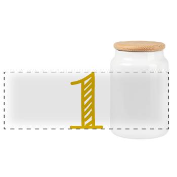 1. 1 AN. 1er ANNIVERSAIRE. ANNIVERSAIRE 1 AN. ANNI - Boîte à biscuits avec couvercle en bois - blanc - Devant