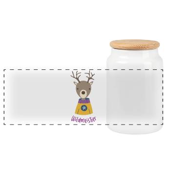 Hirsch Wald Jäger Quotes coole Sprüche Wild Kinder - Panorama Keksdose mit Holzdeckel - Weiß - Vorne