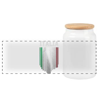 Flagge Italiens, italienischer Stolz - Panorama Keksdose mit Holzdeckel - Weiß - Vorne