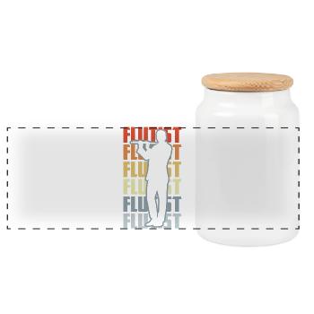 Flûtiste rétro - Boîte à biscuits avec couvercle en bois - blanc - Devant