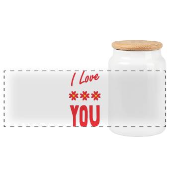 VALENTINSTAG. Junggesellinnenabschied. ICH LIEBE DICH. ICH LIEBE DICH. LIEBE - Panorama Keksdose mit Holzdeckel - Weiß - Vorne