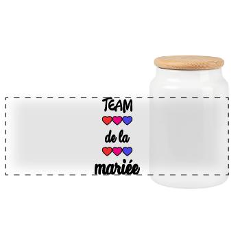 EVJF. MARIEE. TEAM. TEAM MARIEE. FUTURE MARIEE - Boîte à biscuits avec couvercle en bois - blanc - Devant