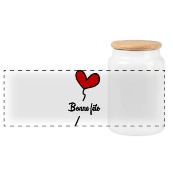 HAPPY MOTHER'S DAY. MOM. MOTHER'S DAY - Panoramic Cookie Jar with Wooden Lid - white - Front