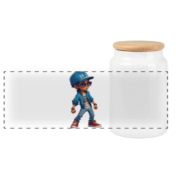 Jeune adolescent cool - Boîte à biscuits avec couvercle en bois - blanc - Devant