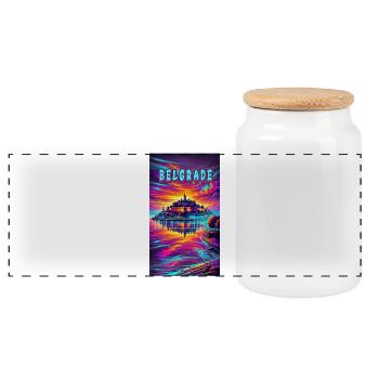 Belgrad Serbien Souvenir Design - Panorama Keksdose mit Holzdeckel - Weiß - Vorne