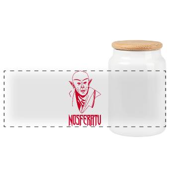 Nosferatu the Vampire (Red) - Panoramic Cookie Jar with Wooden Lid - white - Front