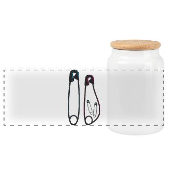 Annonce de grossesse Gémeaux Bébés Parents - Boîte à biscuits avec couvercle en bois - blanc - Devant