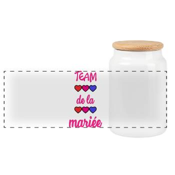 EVJF. MARIEE. TEAM. TEAM MARIEE. FUTURE MARIEE - Boîte à biscuits avec couvercle en bois - blanc - Devant